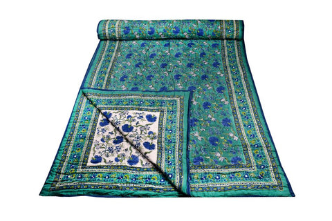 Quilt Single Bed Green